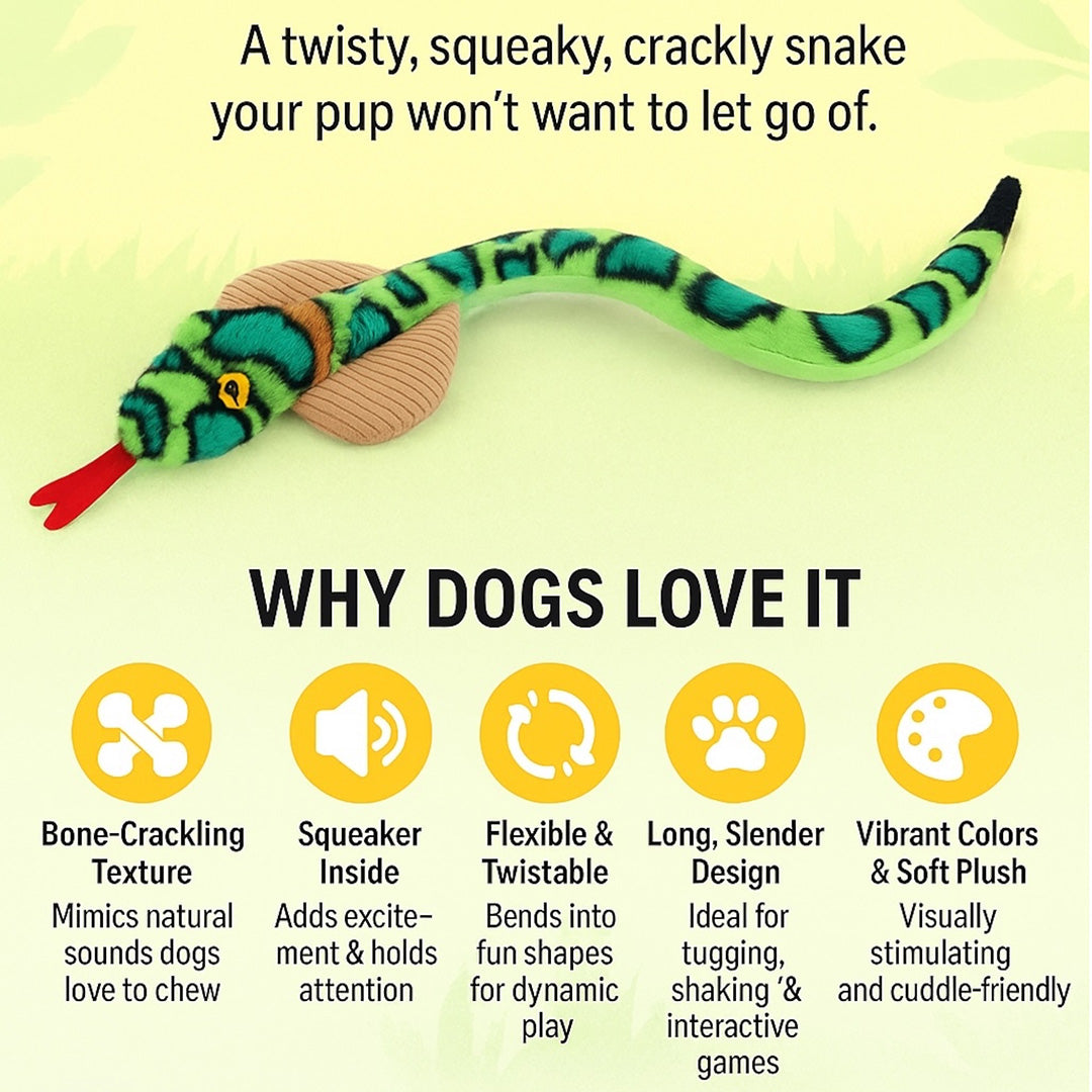 Talking Dog Club  XL Cobra Rattle Plush toy for Dogs