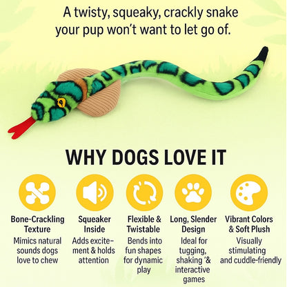 Talking Dog Club  XL Cobra Rattle Plush toy for Dogs