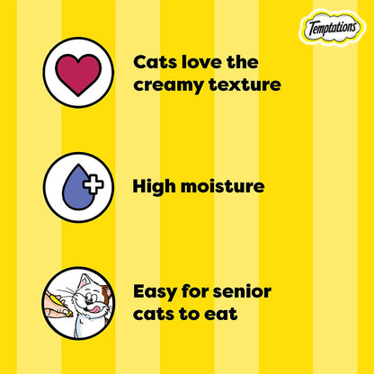 Temptations Creamy Purrrr-ee Cat Treats, Chicken & Tuna Flavors  48g (4 pieces)