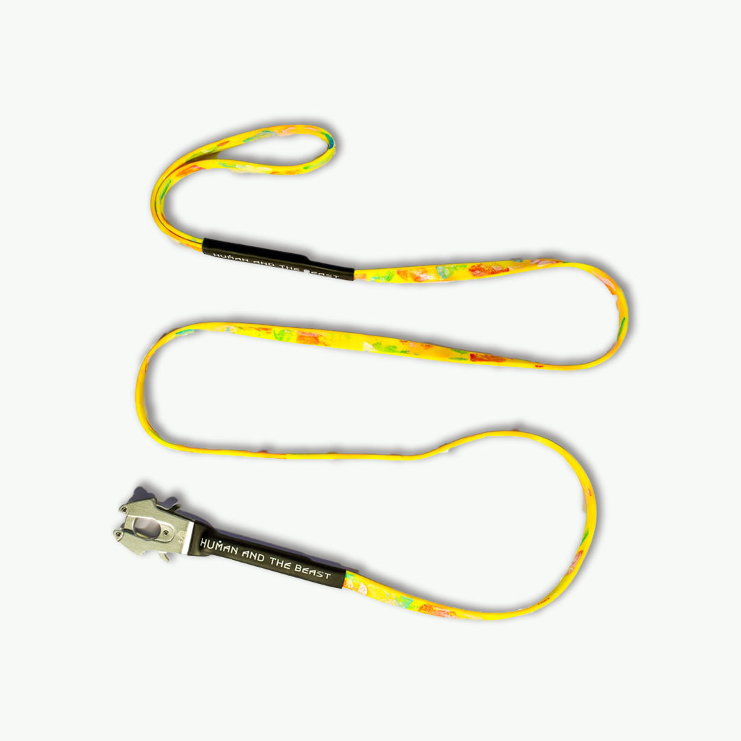 HUMAN AND THE BEAST The Super Leash | Silver - Safety Yellow