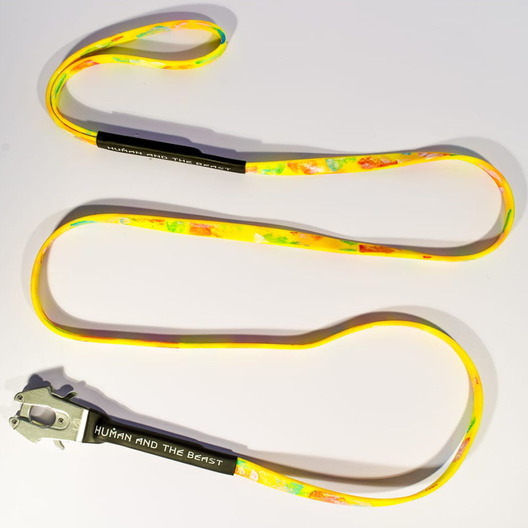 HUMAN AND THE BEAST The Super Leash | Silver - Safety Yellow