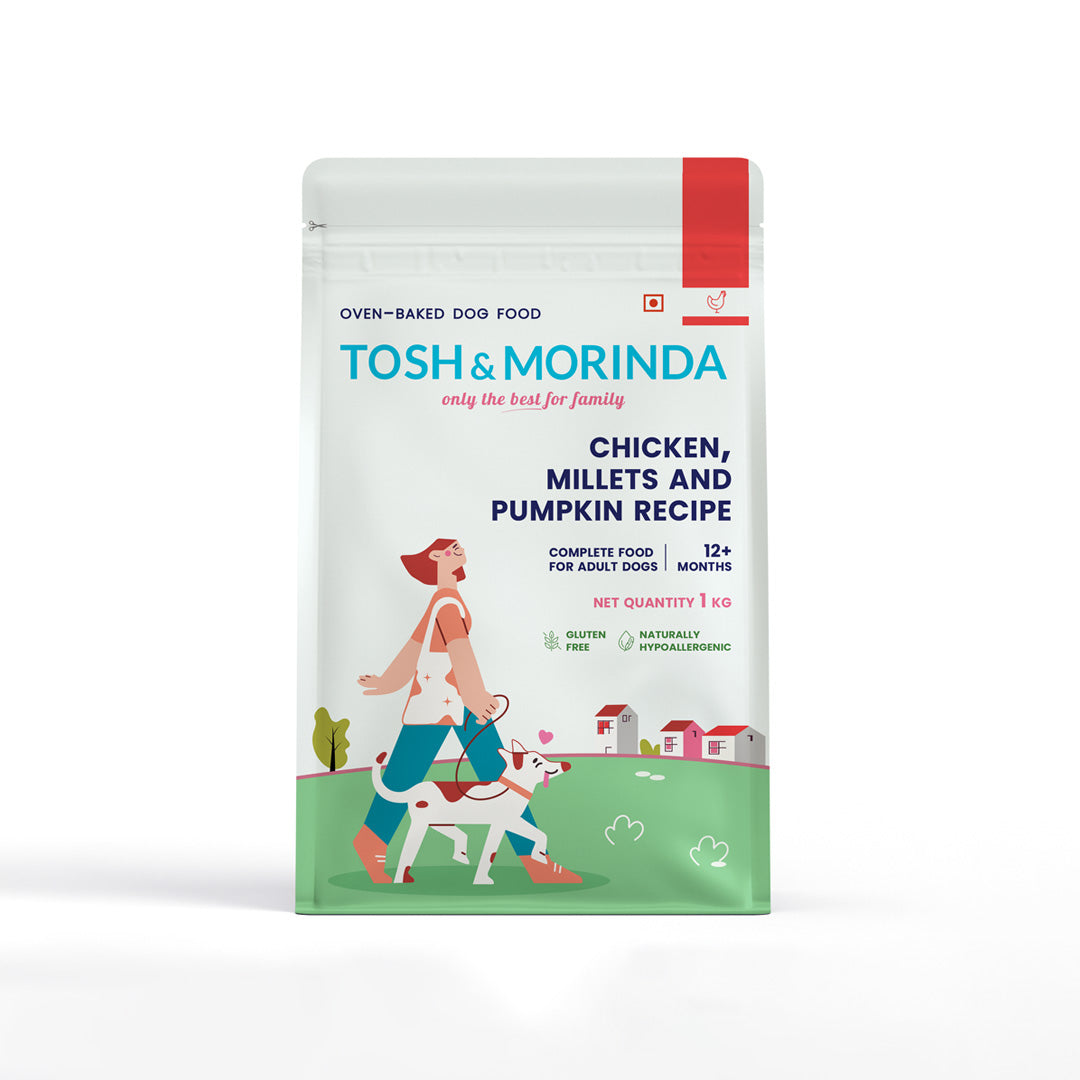 Tosh & Morinda Chicken, Millets and Pumpkin Recipe - Baked Food for Adult Dogs