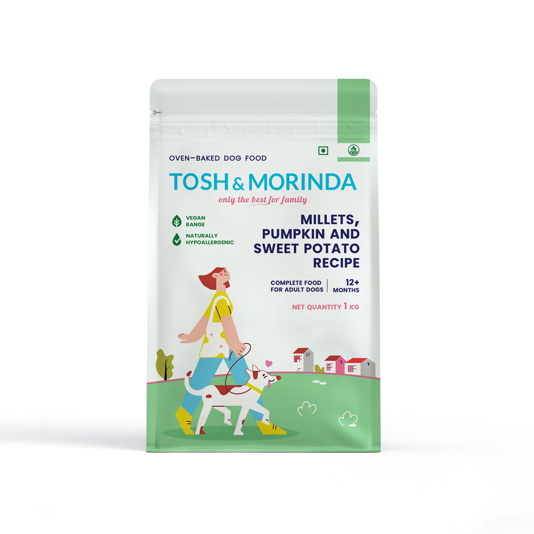 Tosh & Morinda Millets, Pumpkin and Sweet Potato Recipe - Baked Food for Adult Dogs