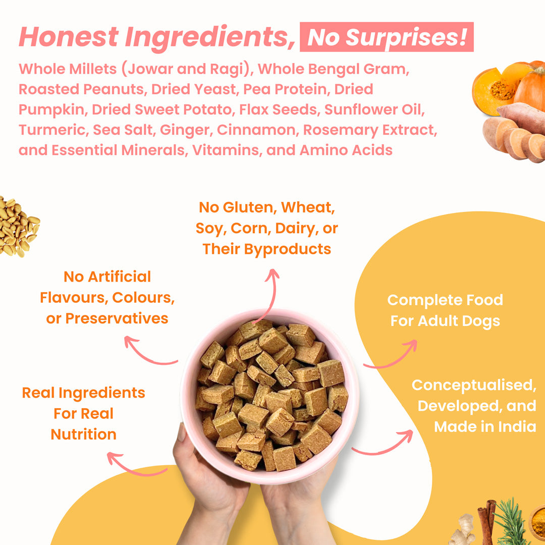 Tosh & Morinda Millets, Pumpkin and Sweet Potato Recipe - Baked Food for Adult Dogs