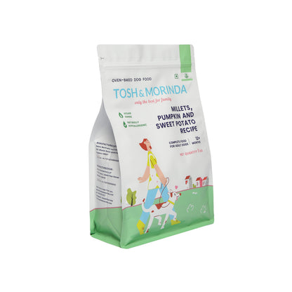 Tosh & Morinda Millets, Pumpkin and Sweet Potato Recipe - Baked Food for Adult Dogs