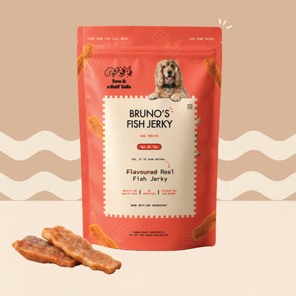 Two & a Half Tails Bruno's Fish Jerky 70g | Grain-Free Dog Treats