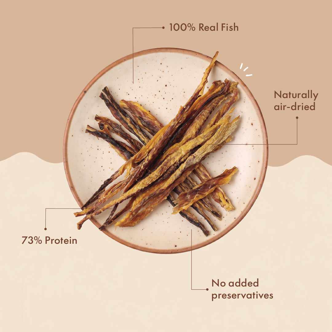 Two & a Half Tails Bruno's Fish Jerky 70g | Grain-Free Dog Treats