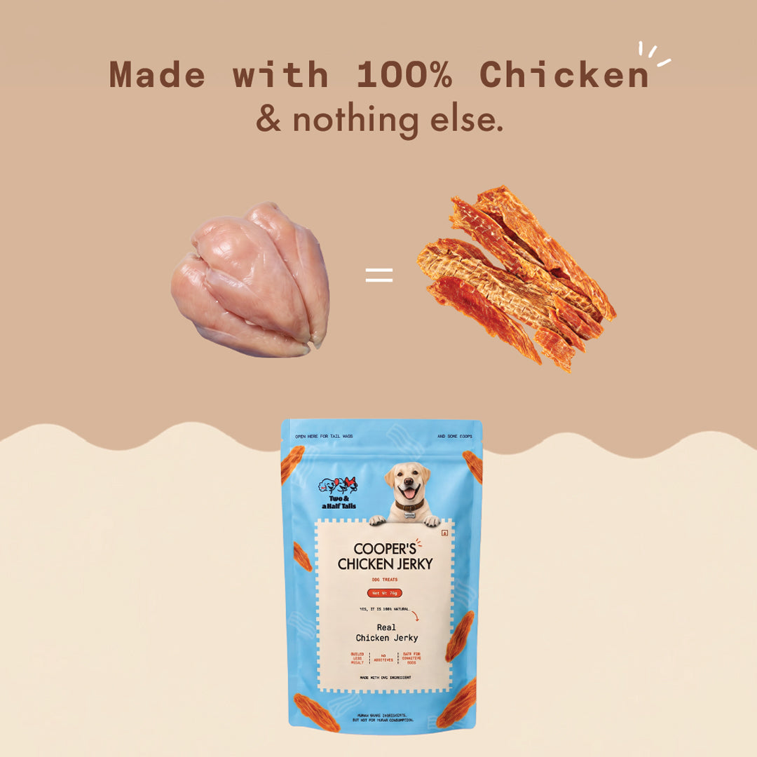 Two & a Half Tails Cooper's Chicken Jerky 70g | Grain-Free Dog Treats