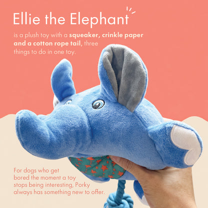 Two & a Half Tails Ellie the Elephant Chew & Rope Toy