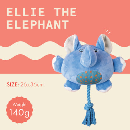 Two & a Half Tails Ellie the Elephant Chew & Rope Toy