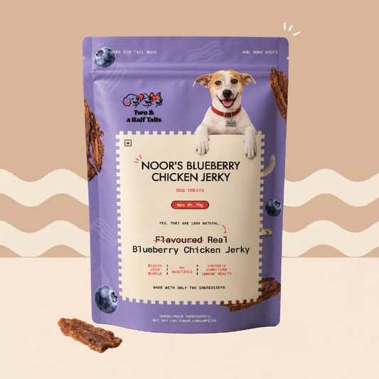 Two & a Half Tails Noor's Blueberry Chicken Jerky 70g | Grain-Free Dog Treats