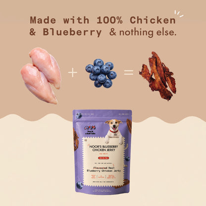 Two & a Half Tails Noor's Blueberry Chicken Jerky 70g | Grain-Free Dog Treats