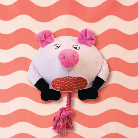 Two & a Half Tails Porky the Pig Chew & Rope Toy