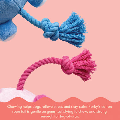 Two & a Half Tails Porky the Pig Chew & Rope Toy