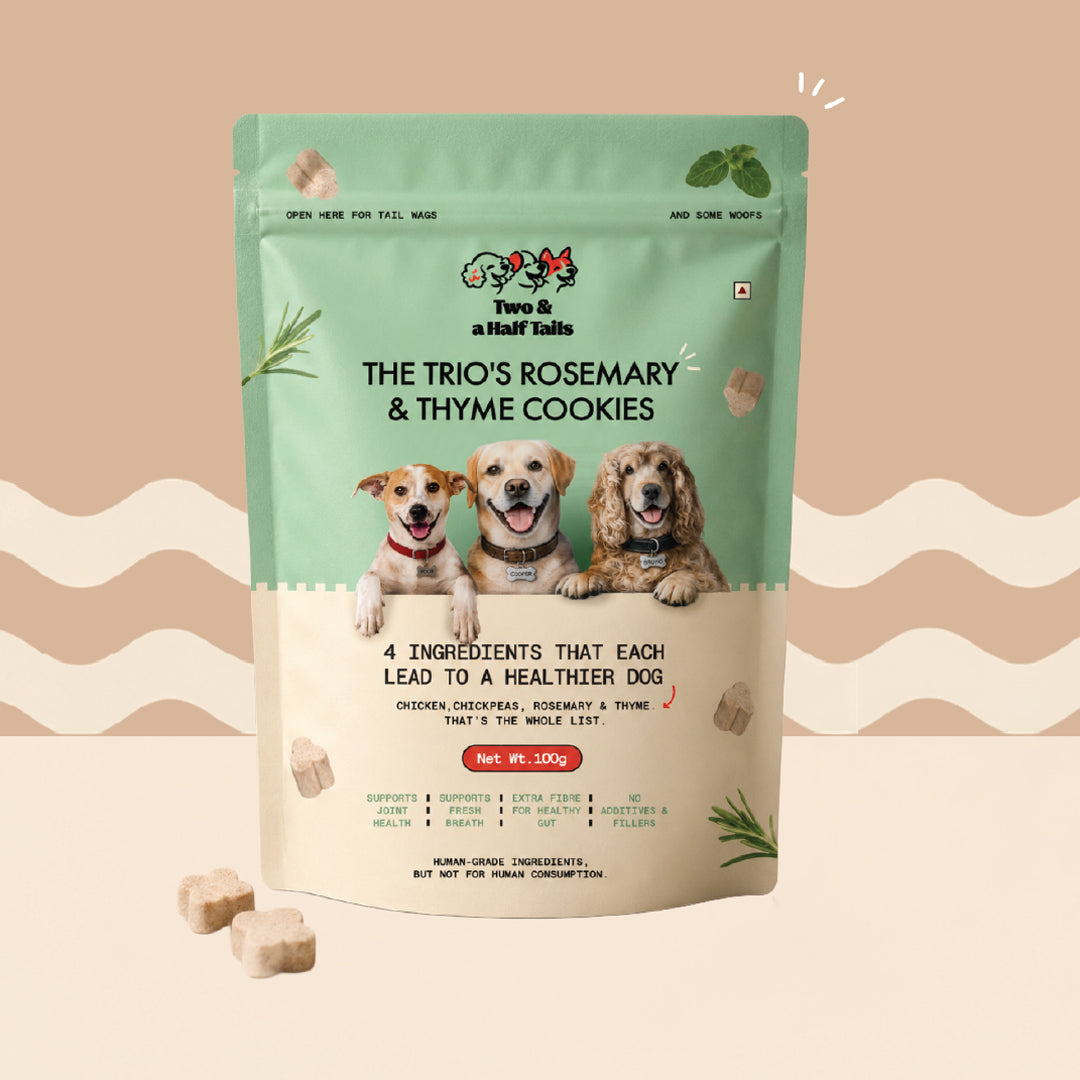 Two & a Half Tails The Trio's Rosemary & Thyme Cookies 100g | Grain-Free Dog Treats