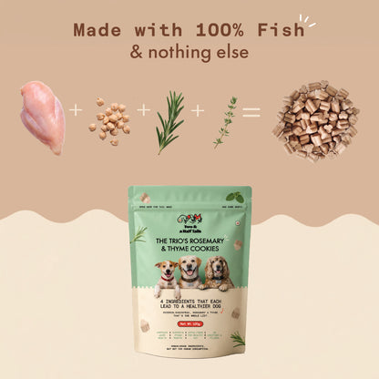 Two & a Half Tails The Trio's Rosemary & Thyme Cookies 100g | Grain-Free Dog Treats