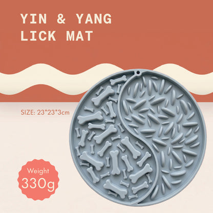 Two & a Half Tails Yin & Yang 2-in-1 Slow Feeder & Lick Mat