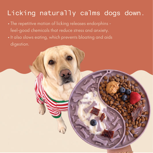 Two & a Half Tails Yin & Yang 2-in-1 Slow Feeder & Lick Mat