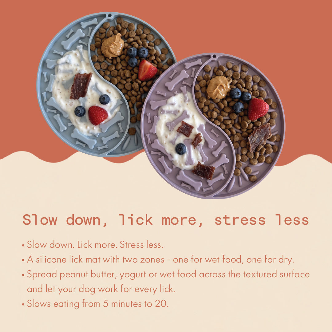 Two & a Half Tails Yin & Yang 2-in-1 Slow Feeder & Lick Mat