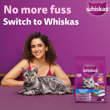 Whiskas Adult (+1 year) Dry Cat Food Food, Ocean Fish Flavour, 3kg Pack