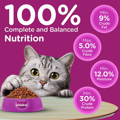 Whiskas Adult (+1 year) Dry Cat Food Food, Ocean Fish Flavour, 3kg Pack