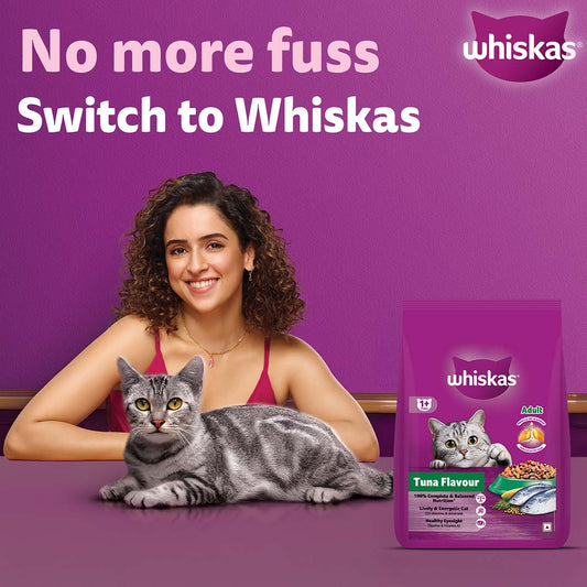 Whiskas Adult (+1 year) Dry Cat Food Food, Tuna Flavour, 3kg Pack