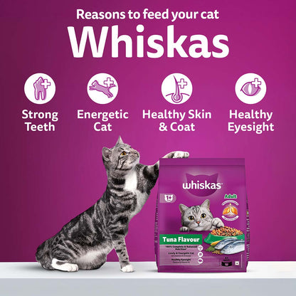 Whiskas Adult (+1 year) Dry Cat Food Food, Tuna Flavour, 3kg Pack