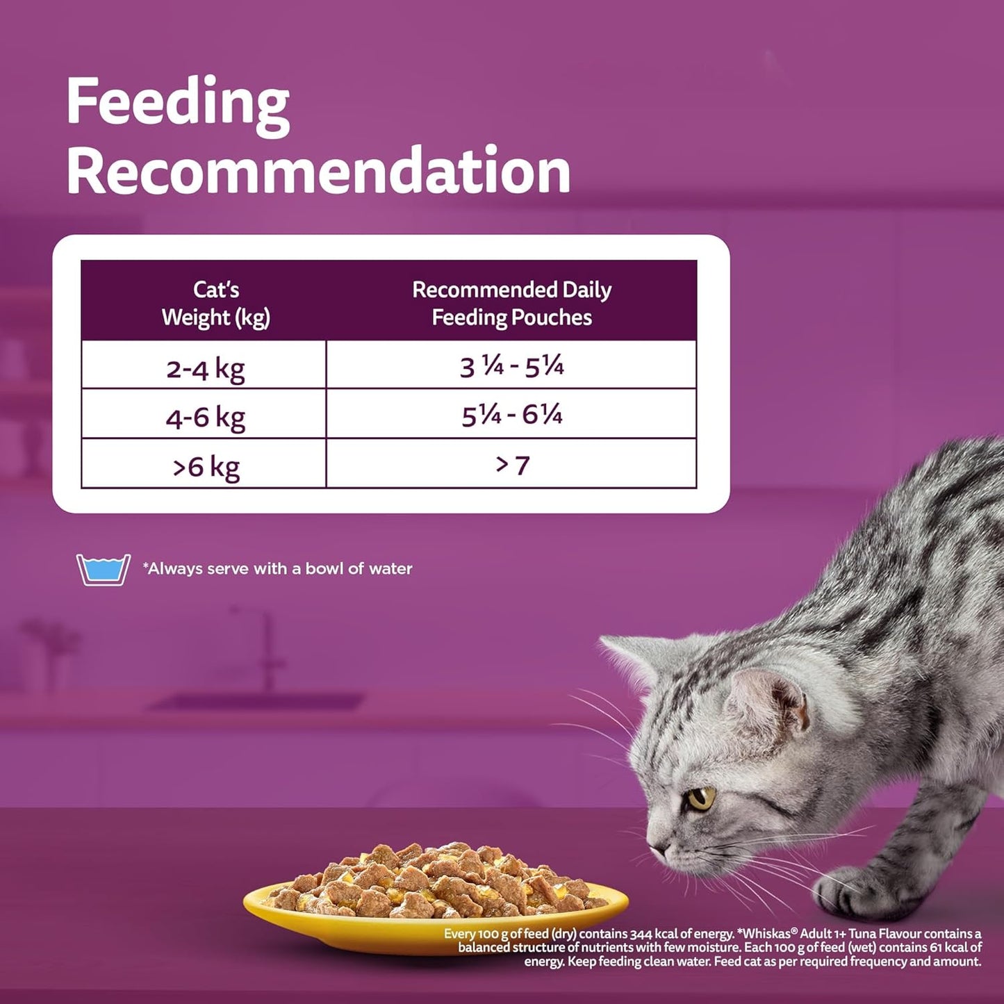 Whiskas Adult (1+ year) Wet Cat Food, Ocean Fish Flavor, 80g | Complete & Balanced Food for Adult Cats