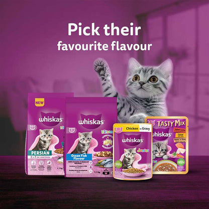 Whiskas Kitten (2-12 months) Dry Cat Food Food, Ocean Fish, 1.1kg Pack