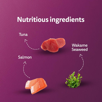 Whiskas Tasty Mix Adult (1+ year) Wet Cat Food, Chicken With Salmon Wakame Seaweed in Gravy, 70g | Made With Real Fish | Complete & Balanced Nutrition for Adult Cat