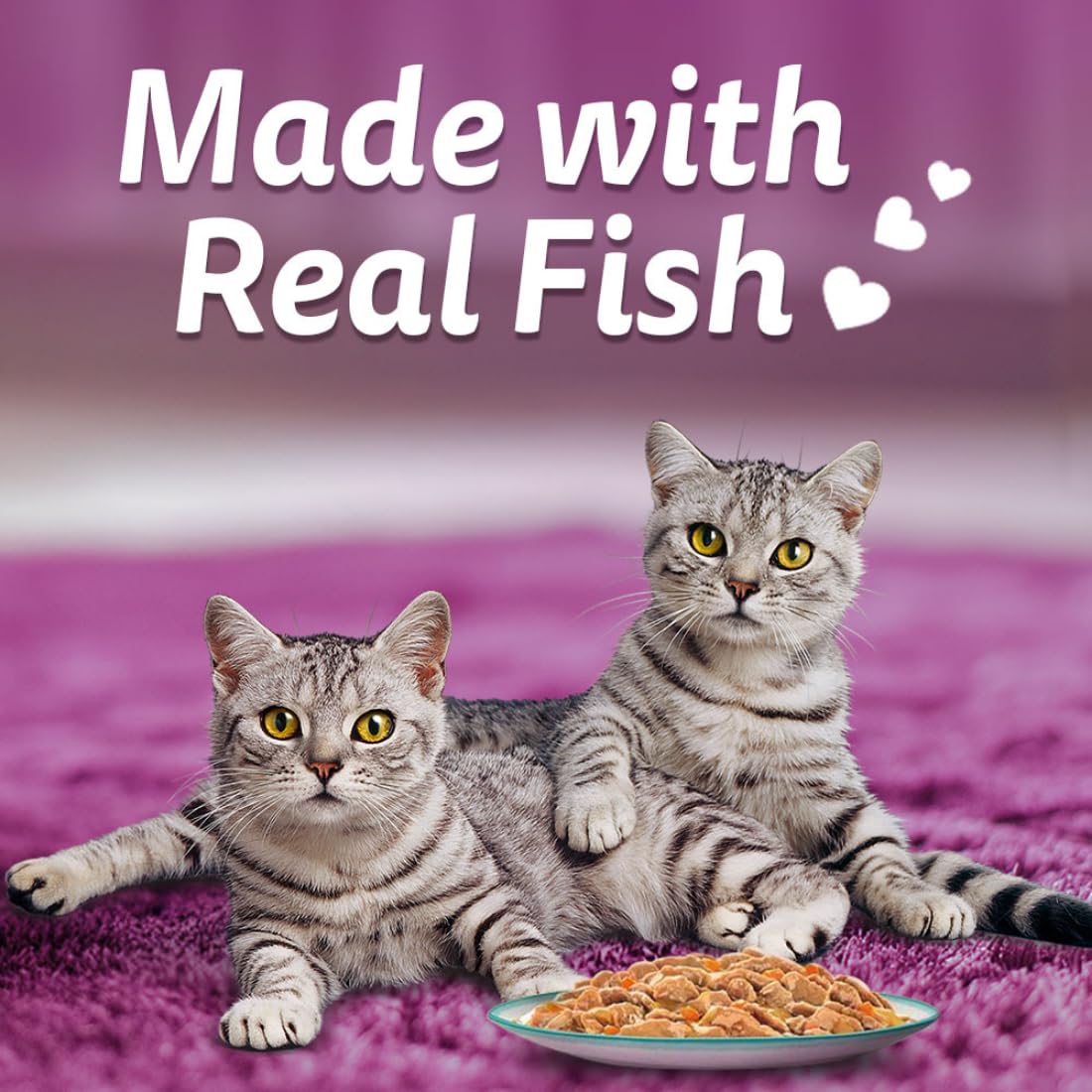 Whiskas Tasty Mix Adult (1+ year) Wet Cat Food, Seafood Cocktail Wakame Seaweed in Gravy, 70 g|Made With Real Fish|Complete & Balanced Nutrition for Adult cat