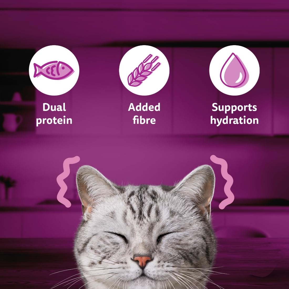 Whiskas Tasty Mix Adult (1+ year) Wet Cat Food, Seafood Cocktail Wakame Seaweed in Gravy, 70 g|Made With Real Fish|Complete & Balanced Nutrition for Adult cat